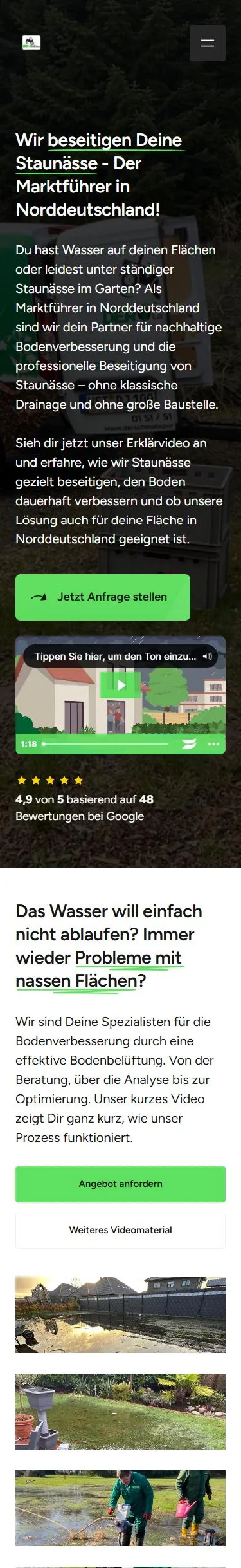 Mobile Startseite von derschmalspur-lohnunternehmer.de, von oben nach unten